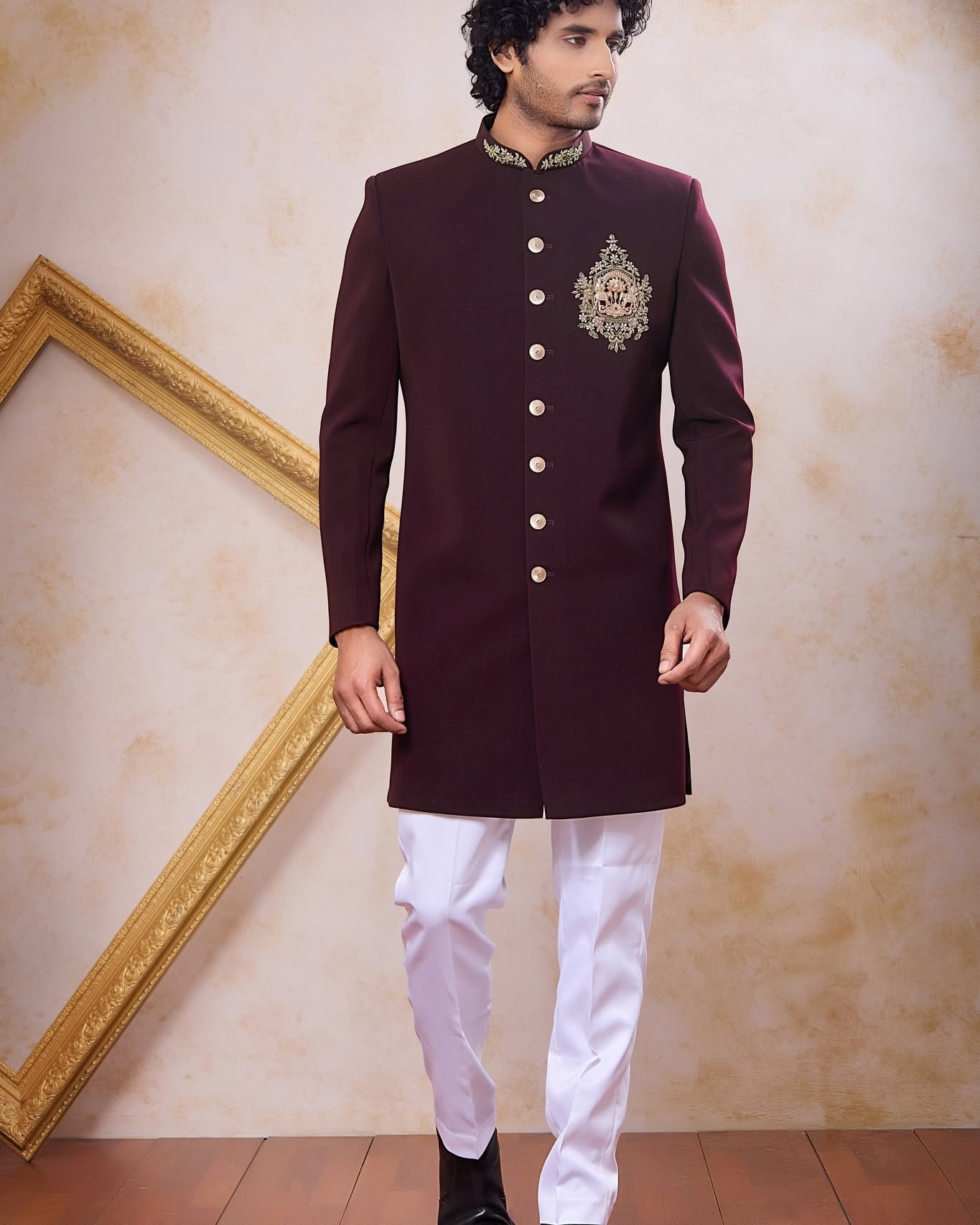 A Royal Wine Indo Western for the Modern Man